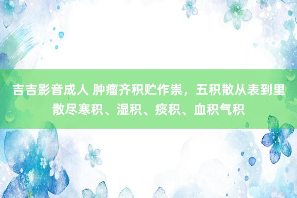 吉吉影音成人 肿瘤齐积贮作祟，五积散从表到里散尽寒积、湿积、痰积、血积气积