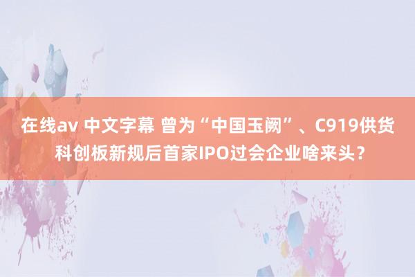 在线av 中文字幕 曾为“中国玉阙”、C919供货 科创板新规后首家IPO过会企业啥来头？