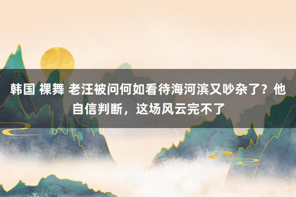 韩国 裸舞 老汪被问何如看待海河滨又吵杂了？他自信判断，这场风云完不了