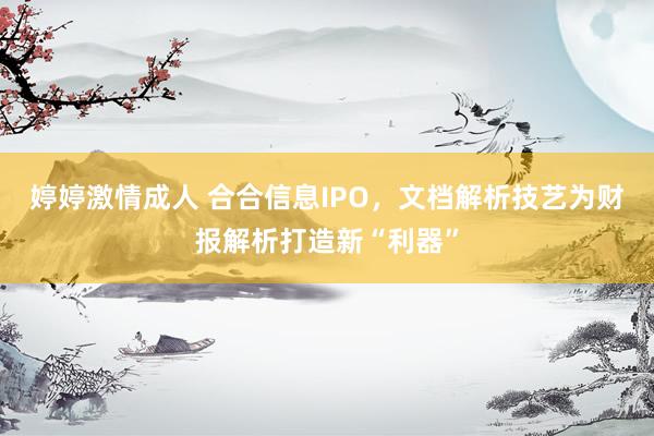 婷婷激情成人 合合信息IPO，文档解析技艺为财报解析打造新“利器”