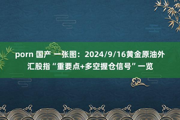 porn 国产 一张图：2024/9/16黄金原油外汇股指“重要点+多空握仓信号”一览