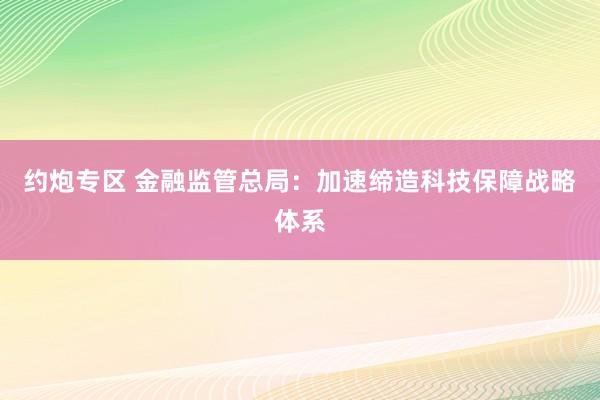 约炮专区 金融监管总局：加速缔造科技保障战略体系