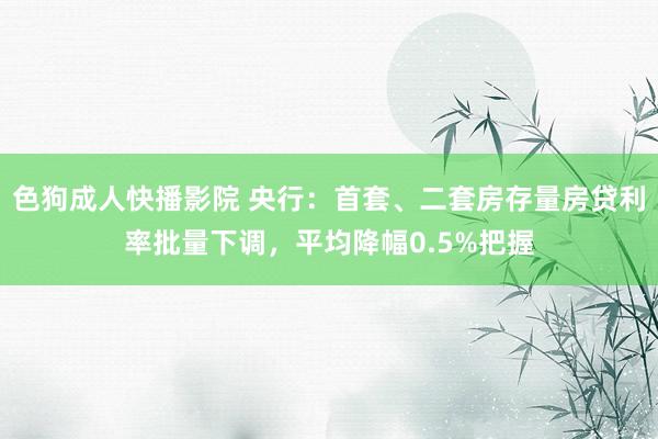 色狗成人快播影院 央行：首套、二套房存量房贷利率批量下调，平均降幅0.5%把握