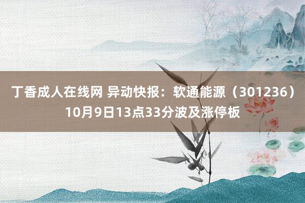 丁香成人在线网 异动快报：软通能源（301236）10月9日13点33分波及涨停板