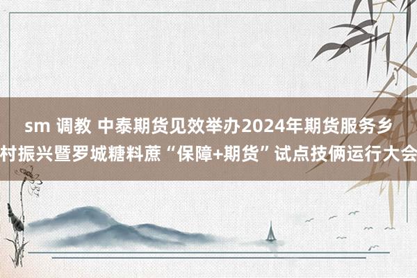 sm 调教 中泰期货见效举办2024年期货服务乡村振兴暨罗城糖料蔗“保障+期货”试点技俩运行大会