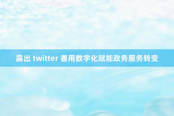 露出 twitter 善用数字化赋能政务服务转变