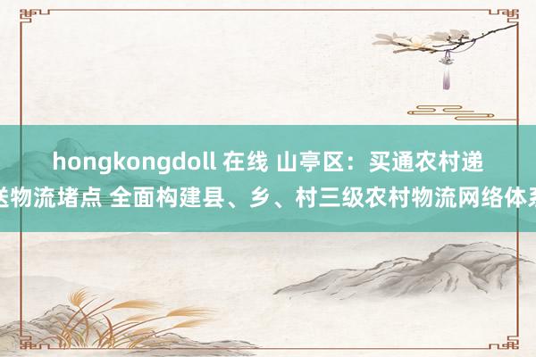 hongkongdoll 在线 山亭区：买通农村递送物流堵点 全面构建县、乡、村三级农村物流网络体系