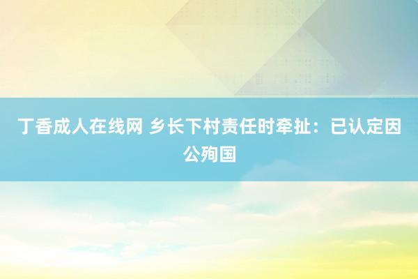 丁香成人在线网 乡长下村责任时牵扯：已认定因公殉国