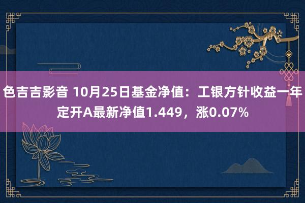 色吉吉影音 10月25日基金净值：工银方针收益一年定开A最新净值1.449，涨0.07%