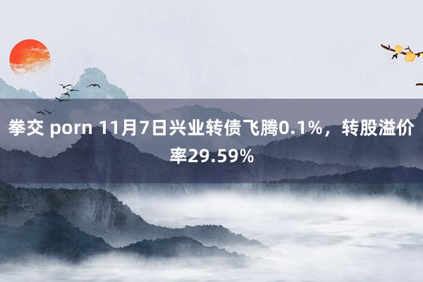 拳交 porn 11月7日兴业转债飞腾0.1%，转股溢价率29.59%