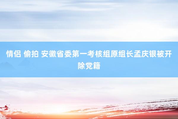 情侣 偷拍 安徽省委第一考核组原组长孟庆银被开除党籍