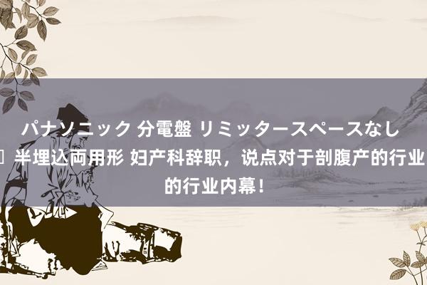 パナソニック 分電盤 リミッタースペースなし 露出・半埋込両用形 妇产科辞职，说点对于剖腹产的行业内幕！