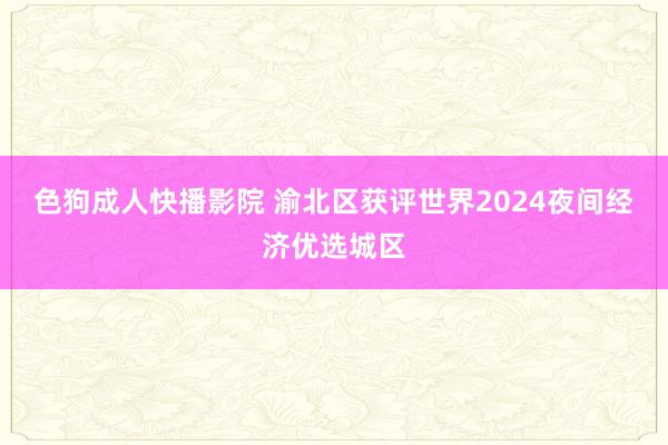 色狗成人快播影院 渝北区获评世界2024夜间经济优选城区