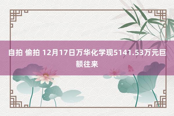 自拍 偷拍 12月17日万华化学现5141.53万元巨额往来