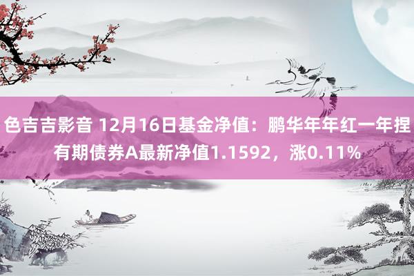 色吉吉影音 12月16日基金净值：鹏华年年红一年捏有期债券A最新净值1.1592，涨0.11%