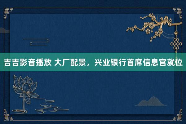 吉吉影音播放 大厂配景，兴业银行首席信息官就位