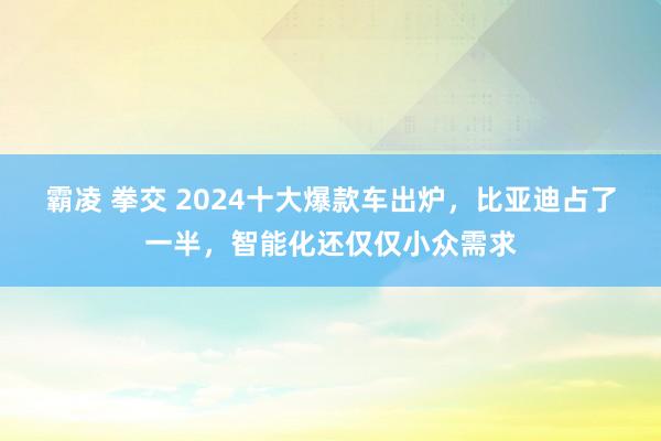 霸凌 拳交 2024十大爆款车出炉，比亚迪占了一半，智能化还仅仅小众需求