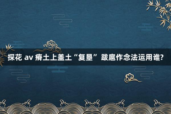 探花 av 瘠土上盖土“复垦” 跋扈作念法运用谁?