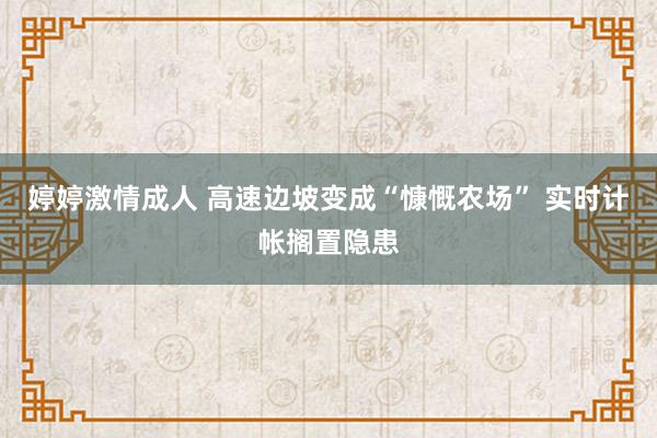 婷婷激情成人 高速边坡变成“慷慨农场” 实时计帐搁置隐患