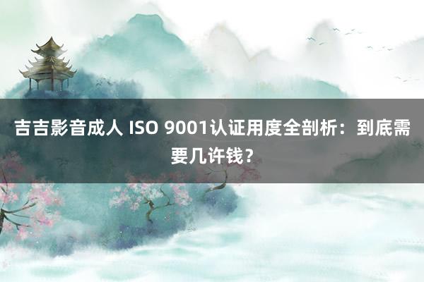 吉吉影音成人 ISO 9001认证用度全剖析：到底需要几许钱？