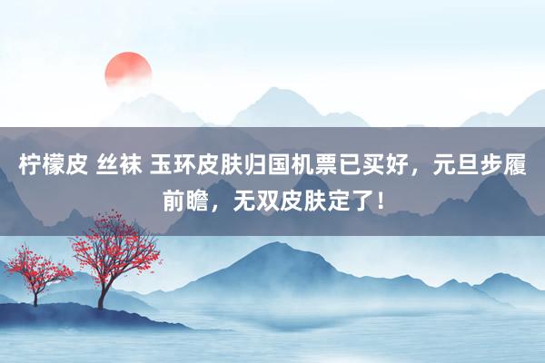 柠檬皮 丝袜 玉环皮肤归国机票已买好，元旦步履前瞻，无双皮肤定了！