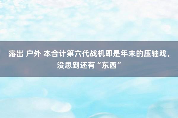 露出 户外 本合计第六代战机即是年末的压轴戏，没思到还有“东西”