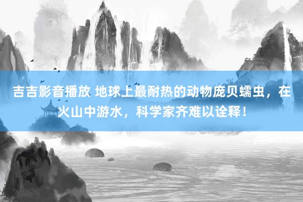 吉吉影音播放 地球上最耐热的动物庞贝蠕虫，在火山中游水，科学家齐难以诠释！